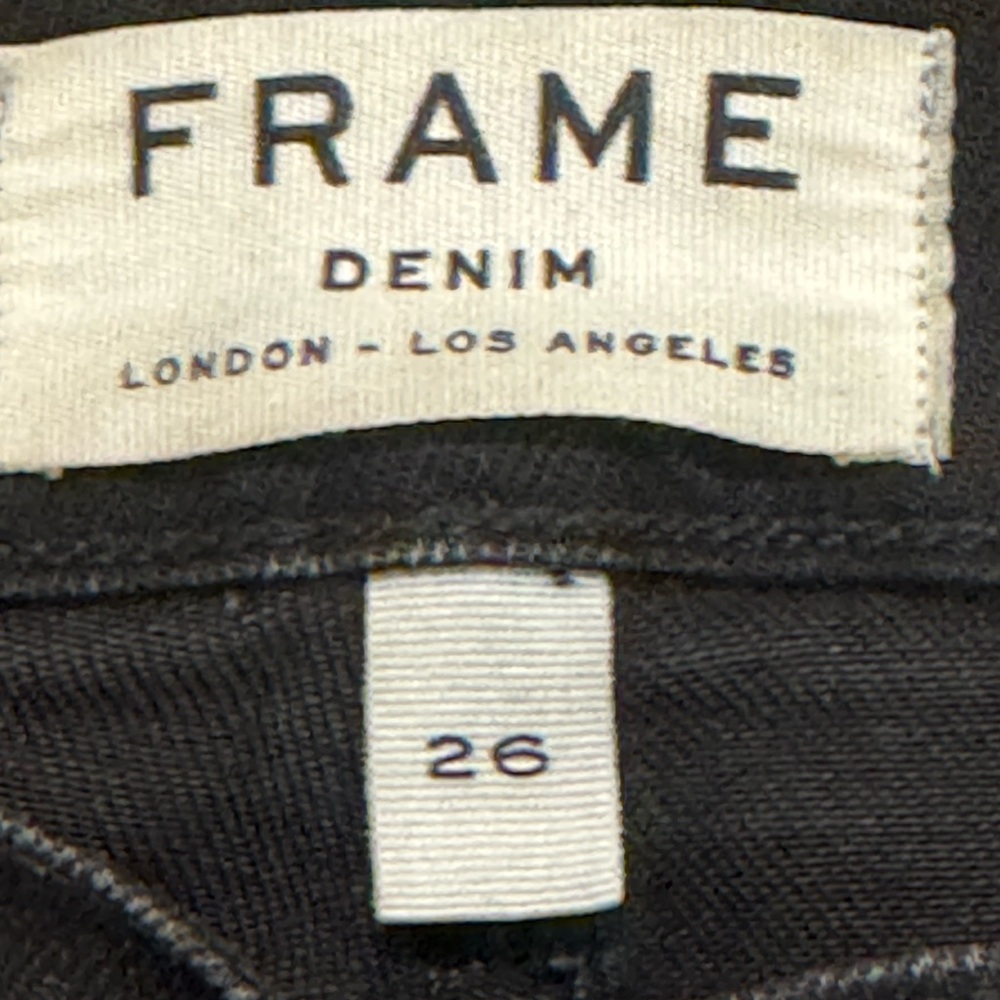 Frame Denim Women's Le Garçon Black Straight Jeans Size 26 - Picture 4 of 8